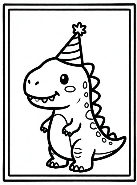 dinosaurio con gorro de fiesta