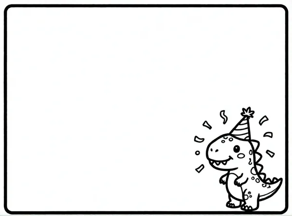 dinosaurio con gorro de fiesta