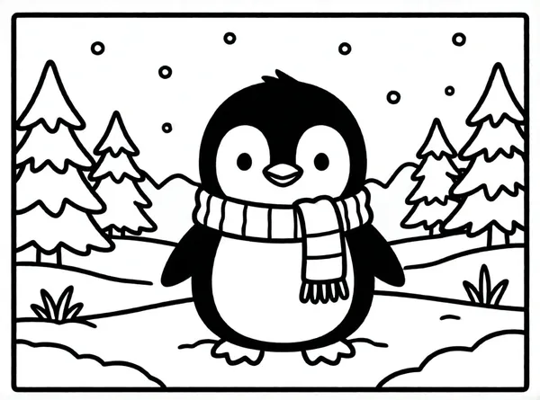 pingüino con bufanda