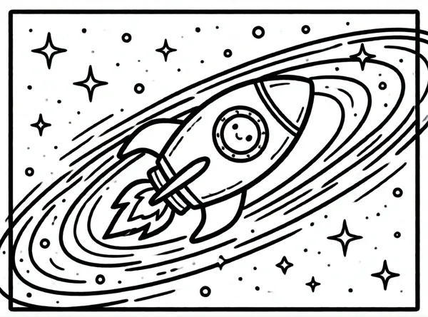cohete espacial kawaii