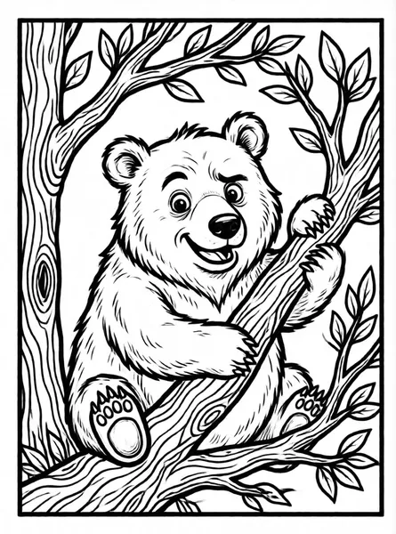Mischievous Bear drawing to color and print for free
