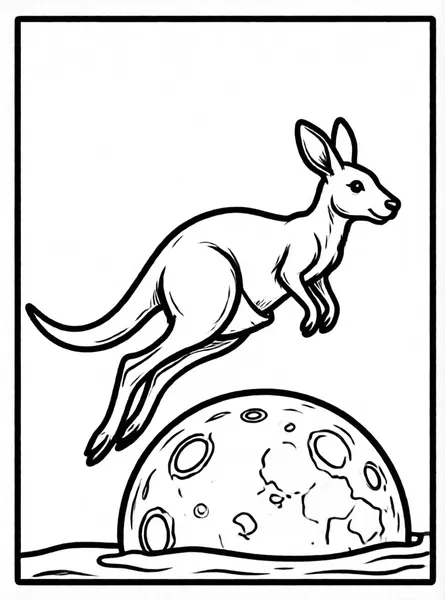 Jumping Kangaroo drawing to color and print for free
