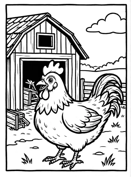 Dibujo de gallina feliz para colorear e imprimir gratis