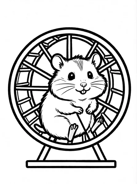 Curious Hamster drawing to color and print for free