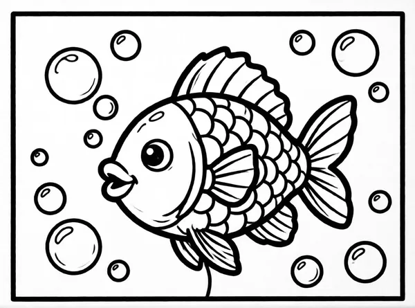 Dibujo de pez globo burbujas para colorear e imprimir gratis