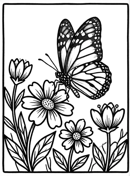 Flying Butterfly drawing to color and print for free