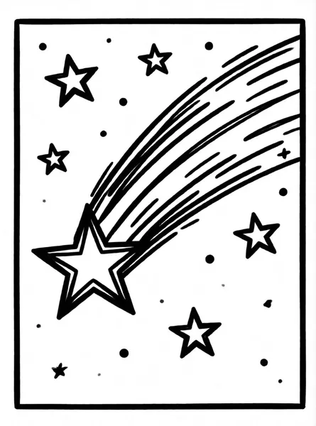 Shooting Star drawing to color and print for free