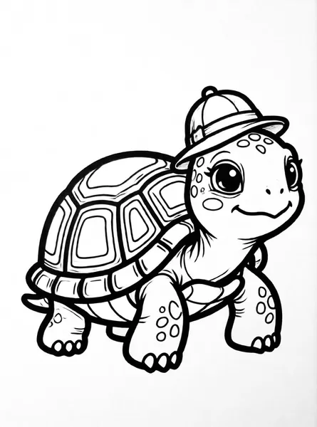 Adventurous Turtle drawing to color and print for free