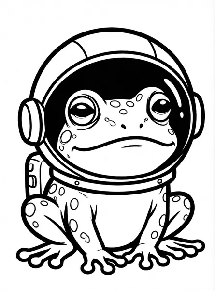 Astronaut Frog drawing to color and print for free