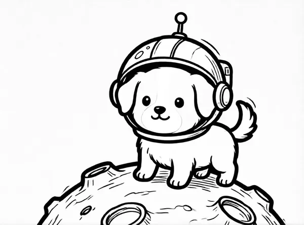 Dibujo de perro con casco para colorear e imprimir gratis