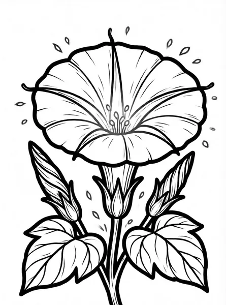 Moonflower drawing to color and print for free