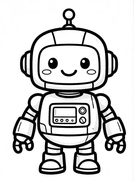 Dibujo de robot kawaii para colorear e imprimir gratis