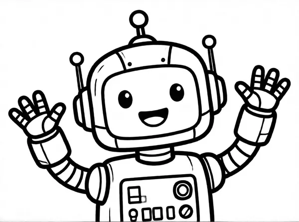 Dibujo de robot sonriente para colorear e imprimir gratis