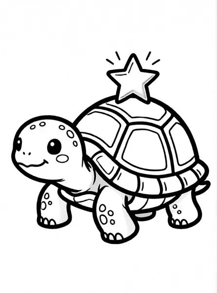 Star Turtle drawing to color and print for free