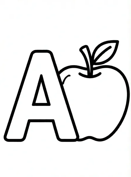 letra a con manzana grande