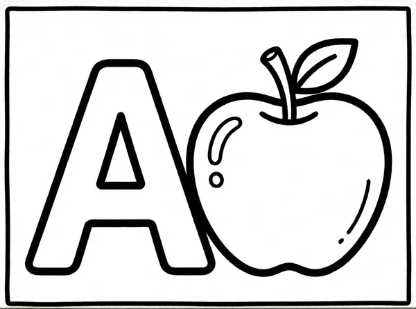 letra a con manzana grande