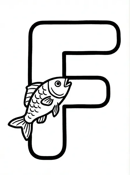 letra f con pez saltando