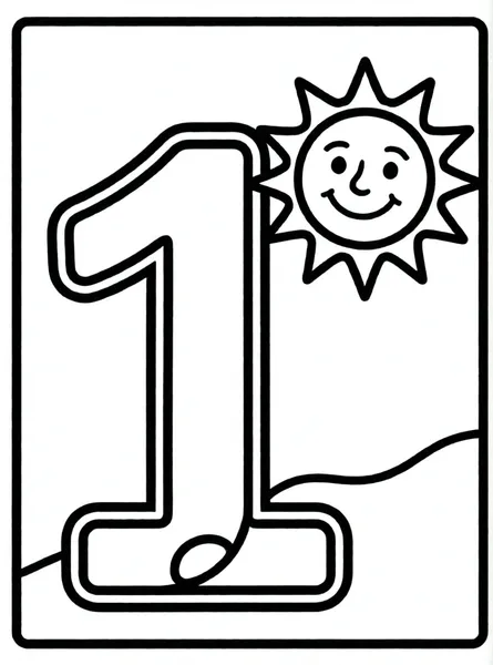numero uno con sol radiante