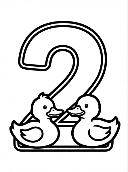 numero dos con patitos