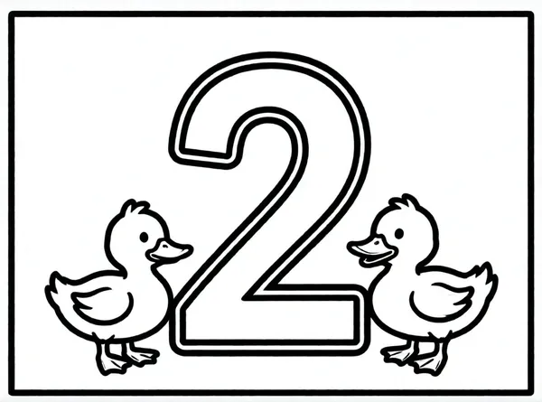numero dos con patitos