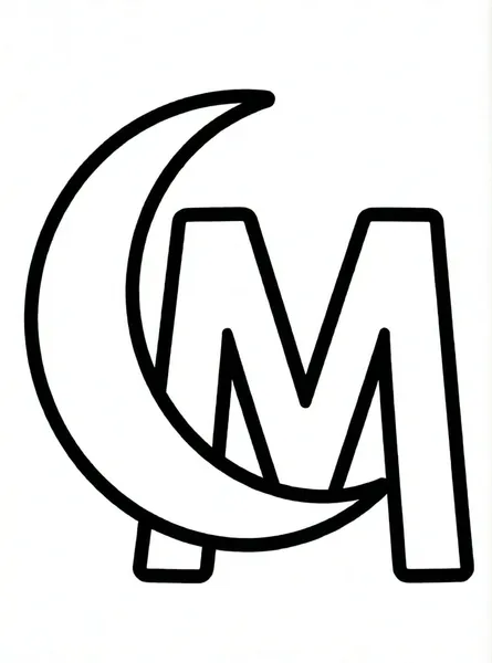 letra m con luna