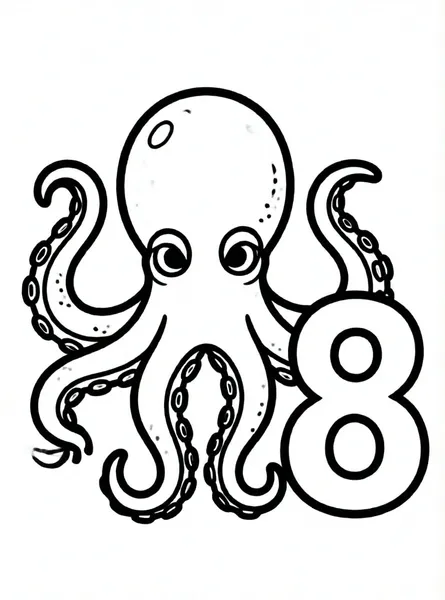 numero ocho con pulpo