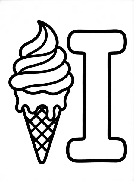 Dibujo de letra i helado para colorear e imprimir gratis