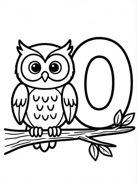 Letter O Owl drawing to color and print for free