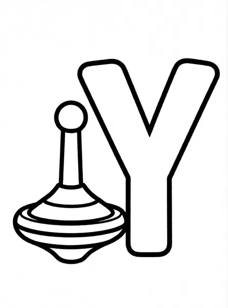 Letter Y and Yo‑Yo drawing to color and print for free