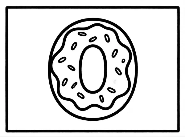 Dibujo de numero cero dona para colorear e imprimir gratis