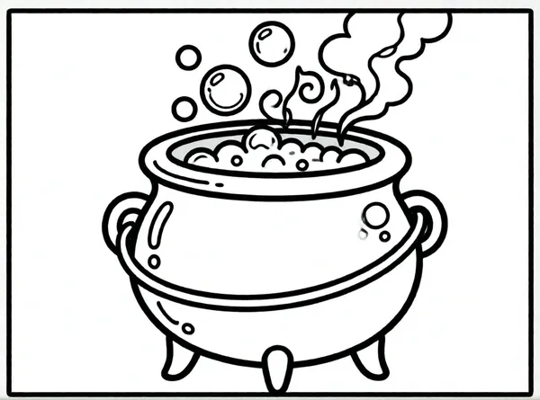 Magic Cauldron drawing to color and print for free