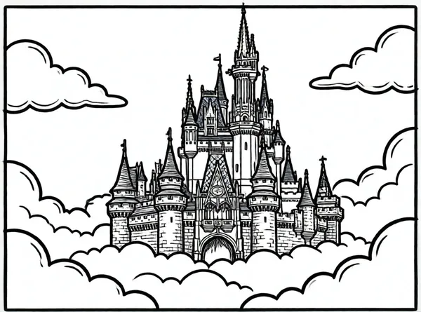 castillo mágico en las nubes