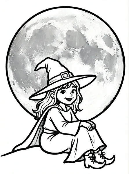 bruja bajo la luna llena