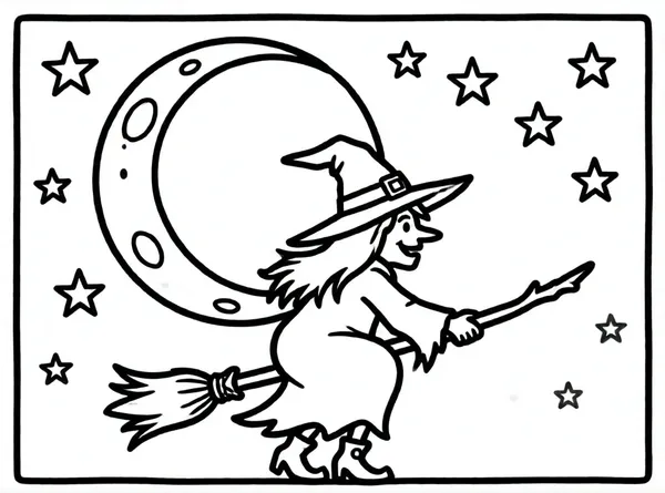 bruja bajo la luna llena