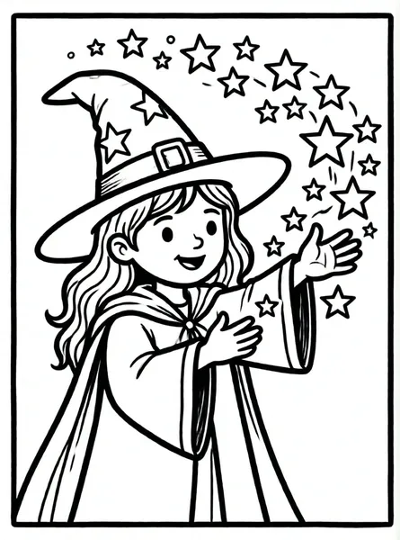 mago lanzando hechizos de estrellas