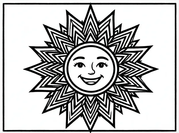 sol radiante con patrones