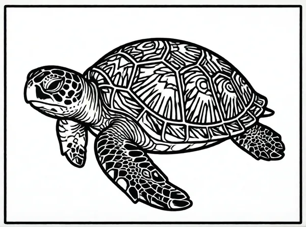 tortuga marina con caparazón