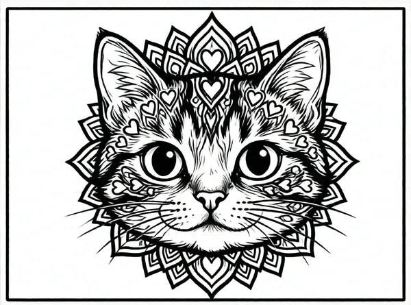 gatito con corazones