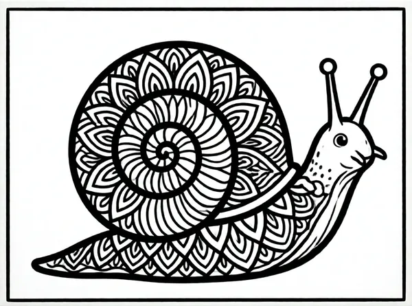 caracol con concha decorada
