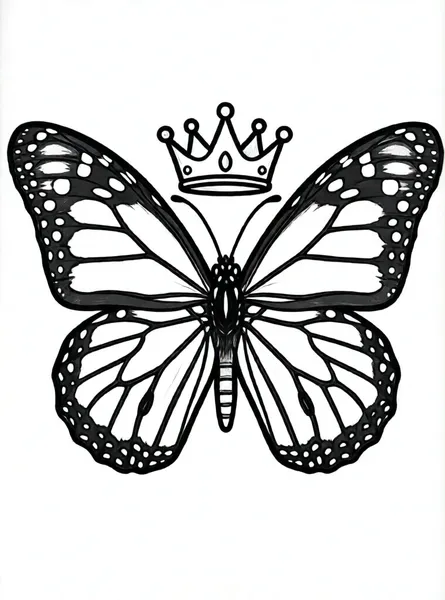mariposa princesa con corona real