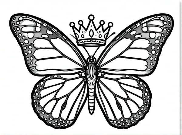 mariposa princesa con corona real