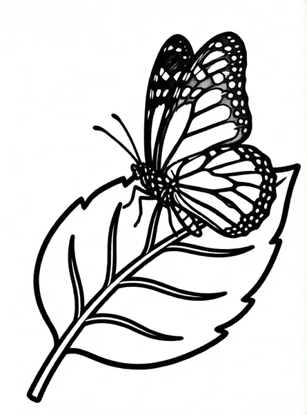 mariposa descansando en hoja verde