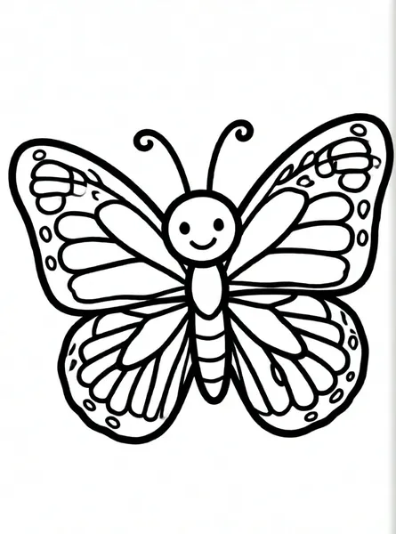 mariposa amigable con cara feliz