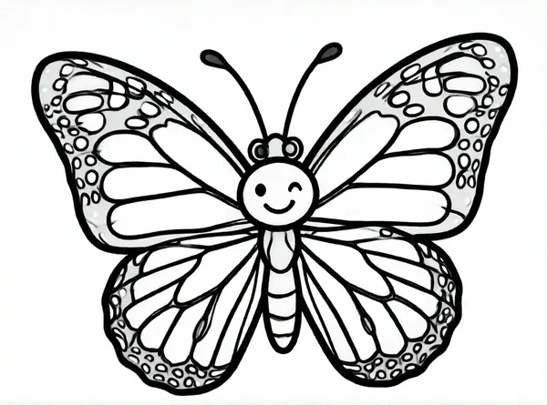mariposa amigable con cara feliz