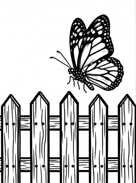 mariposa volando cerca de valla