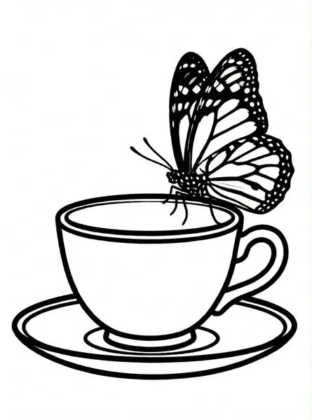 mariposa descansando en taza de te