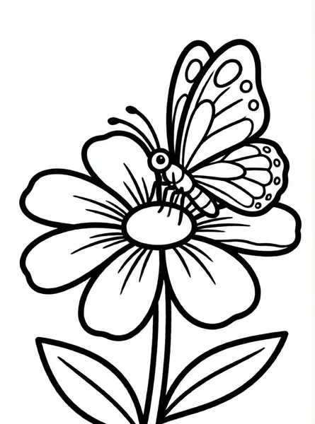 mariposa posada en una flor grande
