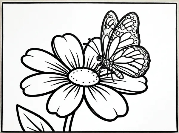 mariposa posada en una flor grande