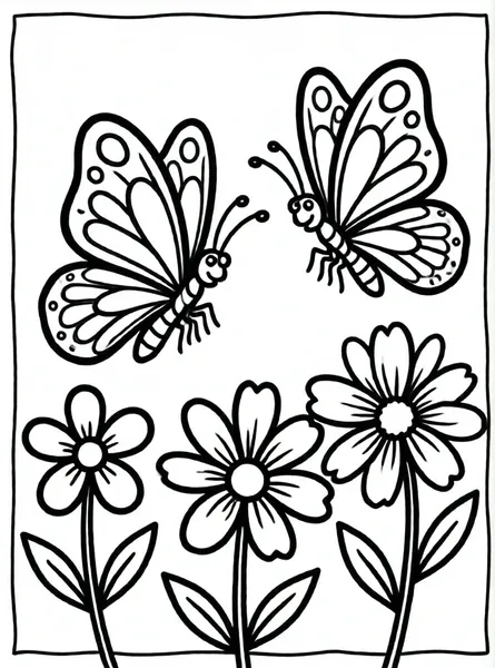 dos mariposas bailando entre flores