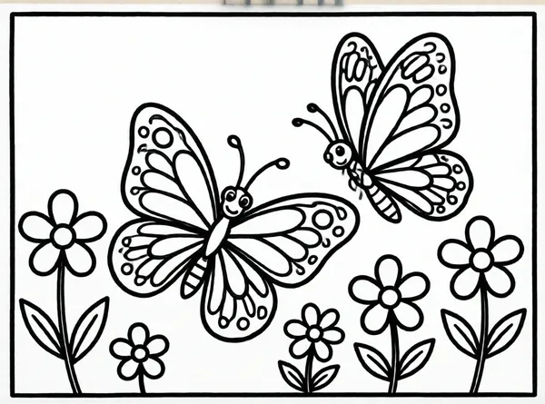 dos mariposas bailando entre flores